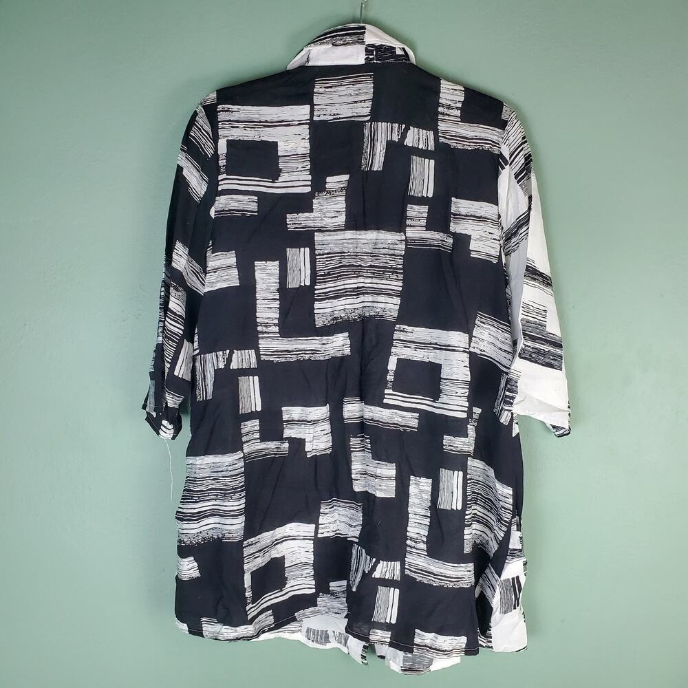 Yushi Ruched Collar Button Front Jacket Size Large - Picture 2 of 6